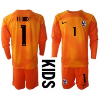 Maglie da calcio Francia Hugo Lloris #1 Portiere Prima Maglia Bambino Mondiali 2022 Manica Lunga (+ Pantaloni corti)